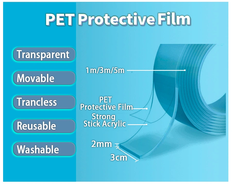 New Custom Color Double Sided Best Price Gel Transparent Nano Grip Tape